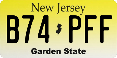 NJ license plate B74PFF