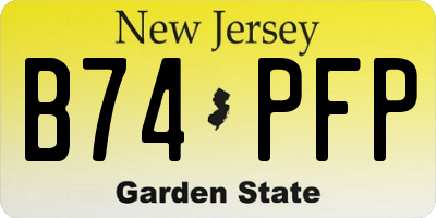 NJ license plate B74PFP
