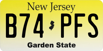 NJ license plate B74PFS