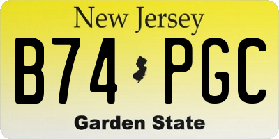 NJ license plate B74PGC