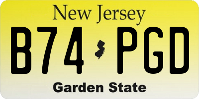 NJ license plate B74PGD