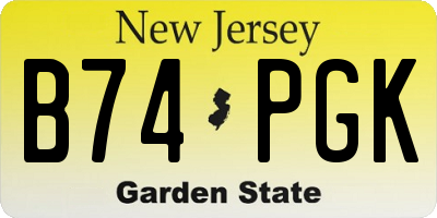 NJ license plate B74PGK