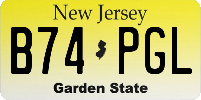 NJ license plate B74PGL