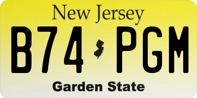 NJ license plate B74PGM