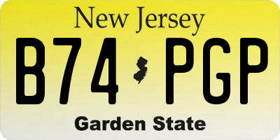 NJ license plate B74PGP