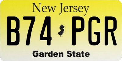 NJ license plate B74PGR