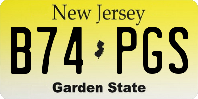 NJ license plate B74PGS