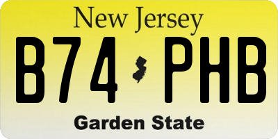 NJ license plate B74PHB