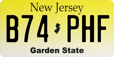NJ license plate B74PHF