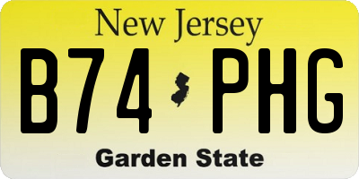 NJ license plate B74PHG