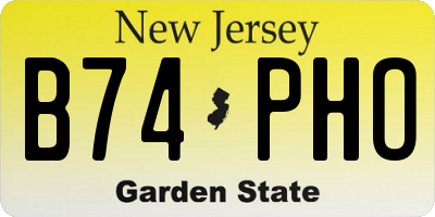 NJ license plate B74PHO