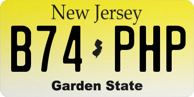 NJ license plate B74PHP