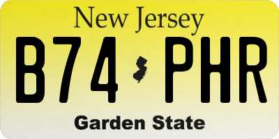 NJ license plate B74PHR