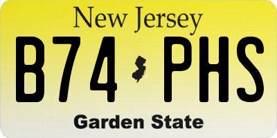 NJ license plate B74PHS