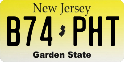 NJ license plate B74PHT