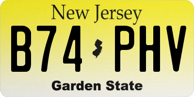 NJ license plate B74PHV