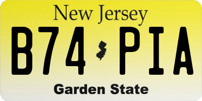 NJ license plate B74PIA