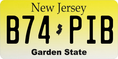 NJ license plate B74PIB