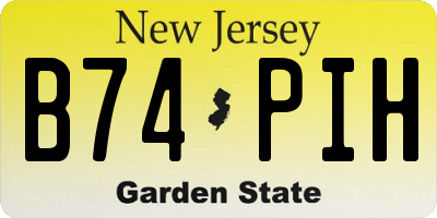 NJ license plate B74PIH
