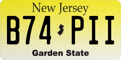 NJ license plate B74PII