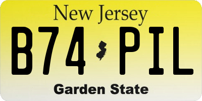 NJ license plate B74PIL