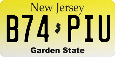 NJ license plate B74PIU
