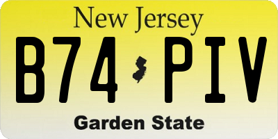NJ license plate B74PIV