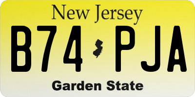 NJ license plate B74PJA
