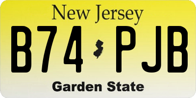 NJ license plate B74PJB