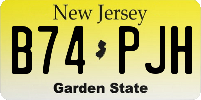 NJ license plate B74PJH