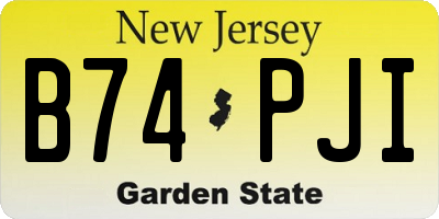NJ license plate B74PJI