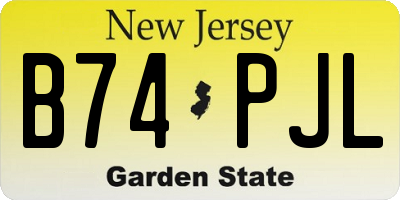 NJ license plate B74PJL