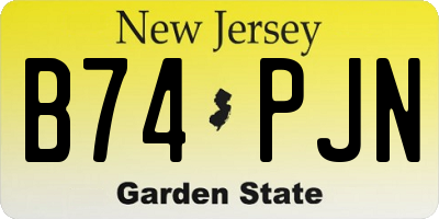 NJ license plate B74PJN