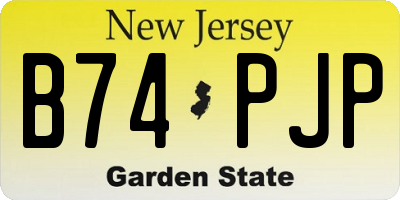 NJ license plate B74PJP