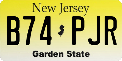 NJ license plate B74PJR