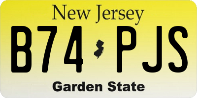 NJ license plate B74PJS