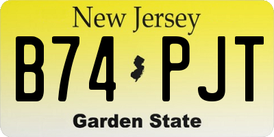 NJ license plate B74PJT