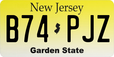 NJ license plate B74PJZ