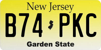 NJ license plate B74PKC