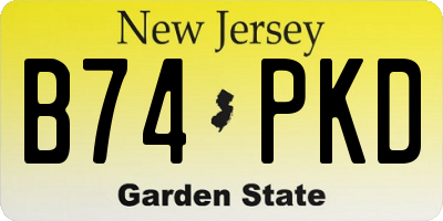 NJ license plate B74PKD