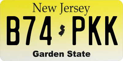 NJ license plate B74PKK