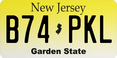 NJ license plate B74PKL