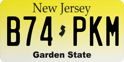 NJ license plate B74PKM
