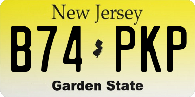 NJ license plate B74PKP