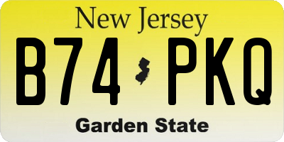 NJ license plate B74PKQ