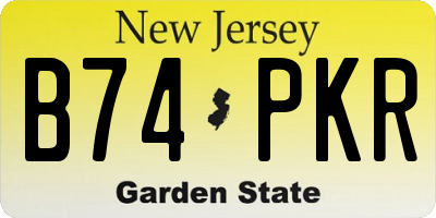 NJ license plate B74PKR