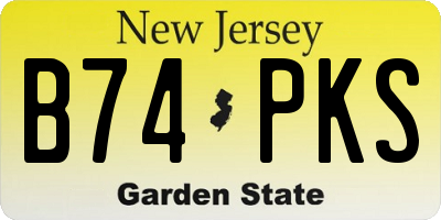 NJ license plate B74PKS