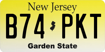 NJ license plate B74PKT