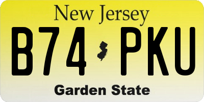 NJ license plate B74PKU