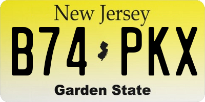 NJ license plate B74PKX